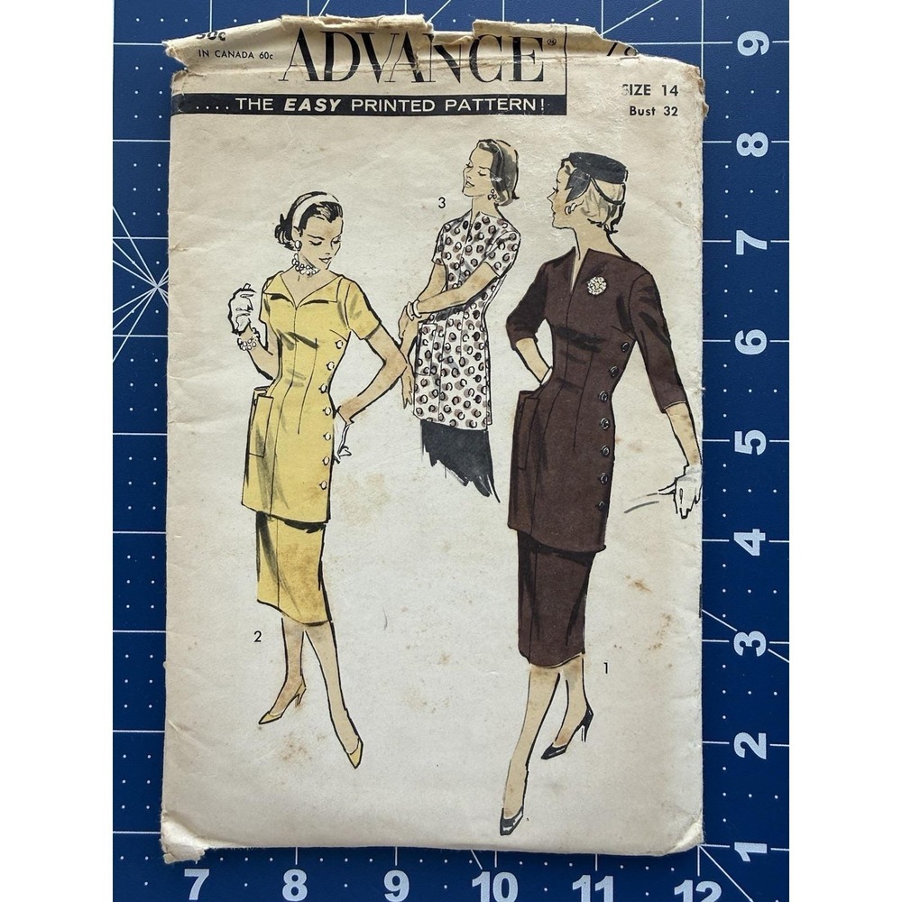 Advance Pattern 7857 Misses' Tunic Dress Size 14 Bust 32 Uncut FF‎ Vintage